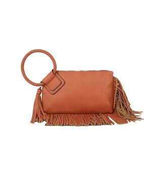 Women Coral Fringe Leather Formal Purse Wristlet Wallet Casual Evening Handbag